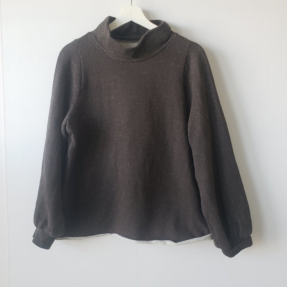 madewell‎ MWL womens Betterterry Relaxed Turtleneck Sweatshirt sz S long sleeve